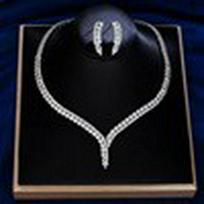 AAA Zircon Copper Micro-Paved Full Diamond Necklace Set - Saudi Arabia Bridal Fashion Jewelry gray