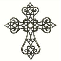 30pcs Vintage Hollow Floral Cross Embellishments - 55x60mm Cast Iron DIY Scrapbooking Corner Decorations - For Crafting & Scrapbooking Enthusiasts Ancient Bronze-30pcs black