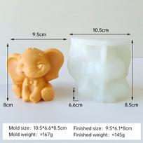 3D Animacinis Gyvūnas Dramblys Silikoninė Forma Rankų Darbo Aromatinė Žvakė Dervos Gipso Dekoravimo Forma Pasidaryk Pats Sojų Vaško Žvakių Gamybos Reikmenys white