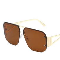 Vintage Half Frmae Y2K Sunglasses For Women New Fashion Brand Alloy Gradient Hip Hop Sun Glasses Female Driving Shades Uv400 as picture