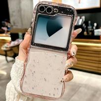 Transparent Epoxy Glitter Phone Case for Z-Flip 5, Z-Flip 7, Z6, Z4 - Cross-Border E-commerce Style Samsung Z-Flip 7 gray