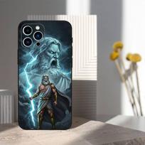 Greek God King Zeus For iPhone 12,14,13,15,16,11,17,X,Mini,XR,SE,XS,Plus,Pro,Max,8,7,Soft Silicone Black Case iphone16e black