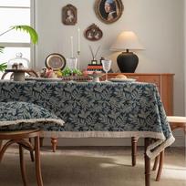 American Plant Jacquard Thick Tablecloth Dust-Proof Wear-Resistant Table Cover for Dining Pet Friendly Rectangular Table Cloth 140x180cm gray