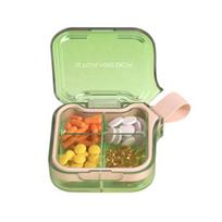 Pill Box Easy to Carry Pills Organizer with Handles And Leak-Proof Compartments Holder S žalia