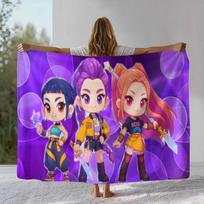 K-Pop Demon Hunters Golden Saja Boys Flannel Blanket,Ultra Soft Warm Plush Throw for Home Bedroom Bed Sofa Cover Office picnic 75x90cm