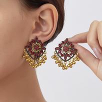 Cross Classic Bohemian Style Women's Long Exotic Court Ethnic Drop Earrings