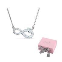 Swarovski Hyperbola Faux Crystal Stone Necklaces Womens F-Pink bow gift box platina