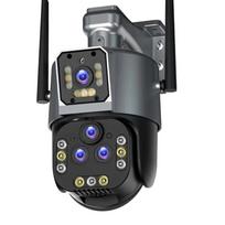Išmaniosios 16MP 8K „Wifi“ kameros su 20X PTZ priartinimu, lauko „WiFi“ stebėjimo kamera su keturių objektyvų „IP“ automatinio sekimo apsaugos kamera IPC360 namams Camera No Card