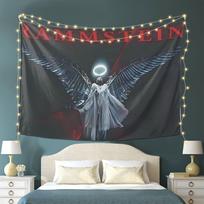 Rammstein Angel Tapestry - Dark and Dramatic Design, Gift for Home and Dormitory, Fashionable and Unique Wall Decorations 100X70CM gray