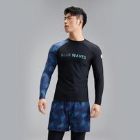 Mens Quick-Dry Separated Surf Suit Black Rash Guard Set Swimming Snorkeling Water Sports UV Protection L