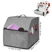 With Storage Pockets Serger Cover Standard Fit Dust Cover for Serger Storage Bag  for Craft Studio pilka
