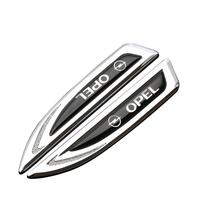 2PCS 3D Metal Car Styling Side Fender Body Decor Stickers For Opel Astra H G J Insignia Mokka Zafira Corsa Vectra C D Antara Tf0