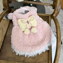 Pet Cotton Skirt Teddy Bichon VIP Yorkshire Maltese Small Dog Cat Dog Clothes Autumn And Winter Clothing L back length 35cm (recommended 7-9 pounds) white