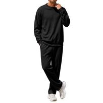 Men's Casual 3- -Lined 2-Piece Set with Crewneck Sweatshirt and Wide Leg Pants L juoda