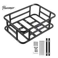 Durable Bike Basket Rear Storage with Liner Cargo Net Heavy Duty Large Universal Capacity MTB Road Mountain Bicycle Metal Accessories A black
