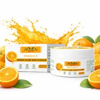 Roven Beauty Vitamin C Face Moisturizer for Skin Brightening & Deep Hydration | Niacinamide, Shea Butter & Vitamin E Cream | Glow Boost Moisturize yellow