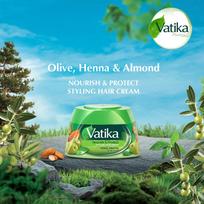 Vatika Naturals Nourish & Protect Hair Cream 140ml | With Olive, Henna & Almond Extracts | 2x Stronger Hair
