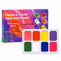 8-Color Water-Soluble Body Paint Kit for Kids: Face Paint for Sports, Halloween, and Christmas red