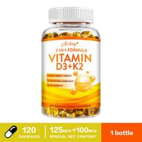 Airboy Vitaminas D3 K2 5000 TV Kapsulės 120 vnt. — Kaulų palaikymas, Kalcio absorbcija, Maistinė parama 120*2