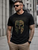 Men's USMC Spartan Graphic T-Shirt - Soft Short Sleeve Military Print Top XL gray