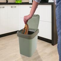 Plastikinė šiukšliadėžė - Orion - 12 l - Žalia - Pasukamas dangtis - 27x22x31 cm - Patvarus plastikas - Nuimamas dangtis