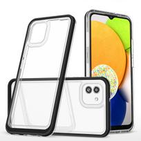 Skaidrus sustiprintas dėklas Samsung Galaxy A03 – juodas rėmelis