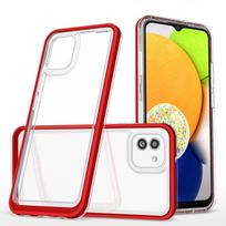 Skaidrus dėklas Samsung Galaxy A03 – raudonas rėmelis