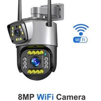 Dvigubo objektyvo 4G IP kamera WiFi 8MP 4K stebėjimo kameros Belaidė lauko išmaniojo namo naktinio matymo V380 Skaitmeninis priartinimas CCTV kamera WIFI