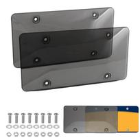 2 Pack Car License Plate Tinted Tag Shield Cover Plastic Clear Protector Car License Plate Frame  Exterior Accessories juoda