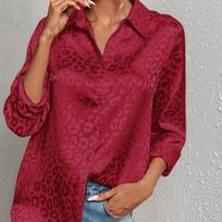 Blusas Mujer De Moda 2022 Summer Printed Chiffon Silk Top Female Women Shirts Women's Shirt Blouses Tops Long Sleeve Chic Woman S raudona