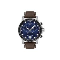 TISSOT Daring Collection Quartz Movement Men's Watches Watch 45.5mm Blue Dial Stainless Steel Case Leather Strap T125.617.16.041.00 Brown Strap blue