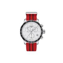 TISSOT Time Jog Collection Quartz Movement Men's Watches Watch 42mm White Dial Stainless Steel Case Nylon Strap T095.417.17.037.04 Red Strap white