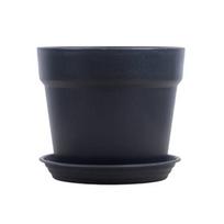 Plant Pot with Drainage Holes Plastic Flowerpot with Saucer Modern Flower Pot for Indoor Outdoor Plants Office Desk Garden juoda