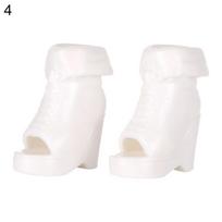 1 pora plastikinių lėlių spalvingi ilgi kelnių batai moteriškų lėlių batai kojinės lėlių batai Tinka pėdos ilgiui 2,2 cm lėlių aksesuarai black
