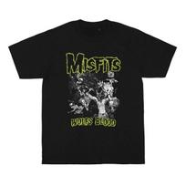 Rock Punk Band T Shirts Misfits Print Tshirt Punk Y2k Tops Vintage Rock T Shirts Casual Loose Streetwear Fans Gift Unisex S