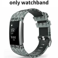 Stilingi silikoniniai dirželiai Fitbit Charge 4 ir Charge 3 Patogūs ir patvarūs Gray Camo gray
