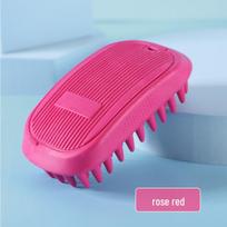 A3416 Soft TPE Pet Bath Brush: Dog Massage & Hair Removal Tool rožinė raudona spalva