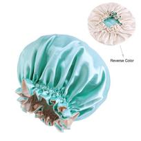 Satin Bonnet Sleep Bonnet Cap - Extra Large Double Layer Reversible Adjustable Satin Cap for Sleeping Hair Bonnet mėtų žalios spalvos