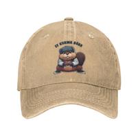Bobr Kurwa Unisex Style Baseball Cap Bober Distressed Denim Caps Hat Fashion Outdoor Activities Adjustable Snapback Cap One Size beige