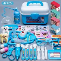 Doctor Set for Kids Simulation Doctor Nurse Role Play Dentist Accessories Toy Stethoscope Hospital Medical Kit Tool Box Toy Gift blue