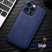 Compatible iPhone 15/16 Pro Leather Case - Retro Business Texture for 13 and 17 Pro Max. 16E violetinė