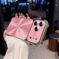 Luxury Plating CD Texture Laser Aesthetic Case For iPhone 17 Air 16 15 14 13 Pro Max Plus Dazzle Aurora Armor Shockproof Cover iPhone Air rožinė