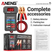 New ANENG BT-171 12V Car Battery Alternator Tester Lightweight Test Clips Multi-Color LED Indicator Vehicle Repair Diagnostic Tools & Digital Display juoda