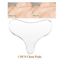 2pcs/set Anti Wrinkle Chest Neck Silicone Pad Reusable Washable Patches Remover Treatment Anti Aging Tightening Smooth Skin Care ONE SIZE beige