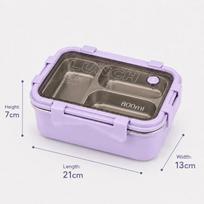 800Ml Lunch Box Stainless Steel Bento Food Container Leakproof Pink Green Purple