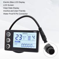 Elektrinio dviračio LCD ekrano matuoklis S866 ABS elektrinio dviračio valdymo panelė su 6 kontaktų vandeniui atspariu jungtimi paspirtuko modifikacijai black
