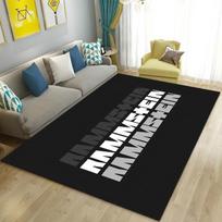Rammstein Band Logo Tri Color Splash Print Area Rug Rock Music Floor Carpet Metal Fan Living Room Bedroom Decor Rug 60x90cm gray