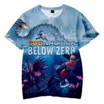 Subnautica Below Zero 3D spausdinti vaikiški marškinėliai Madingi kasdieniai animacinių filmukų marškinėliai Berniukams Mergaitėms Harajuku Vaikų drabužiai Mergaitėms 100 gray