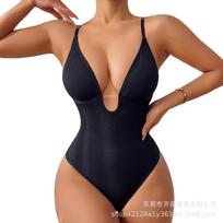 Women Sexy Waist Cinching Tummy Control Shaping Sling Bodysuit M juoda