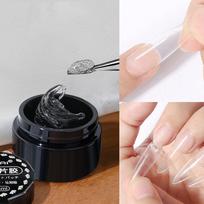 Glue Gel Set Mirror Nail Powder With Nail Liner Brush Uv Led Transparent Adhensive Glue Gel white